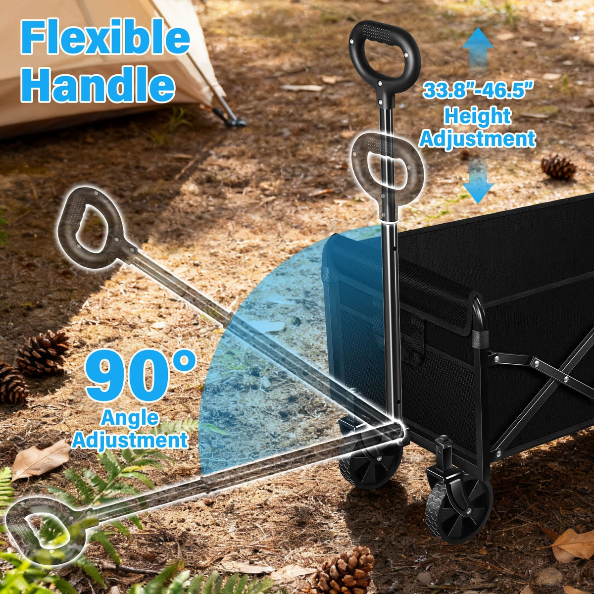LIAPOTT wagon front wheels rotate 360 degrees for varied terrain