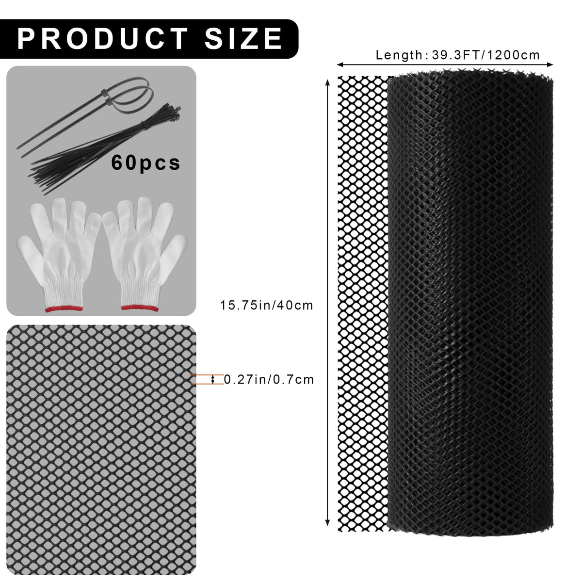 LIAQICHA easy-cut plastic mesh sizes to fit gates or beds.