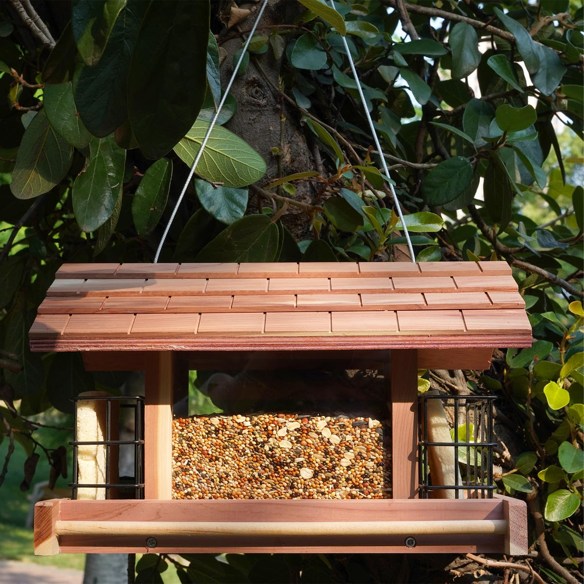 Liawm garden-ready feeder doubles as decor when hung from a branch.