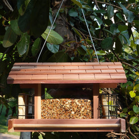 Liawm garden-ready feeder doubles as decor when hung from a branch.
