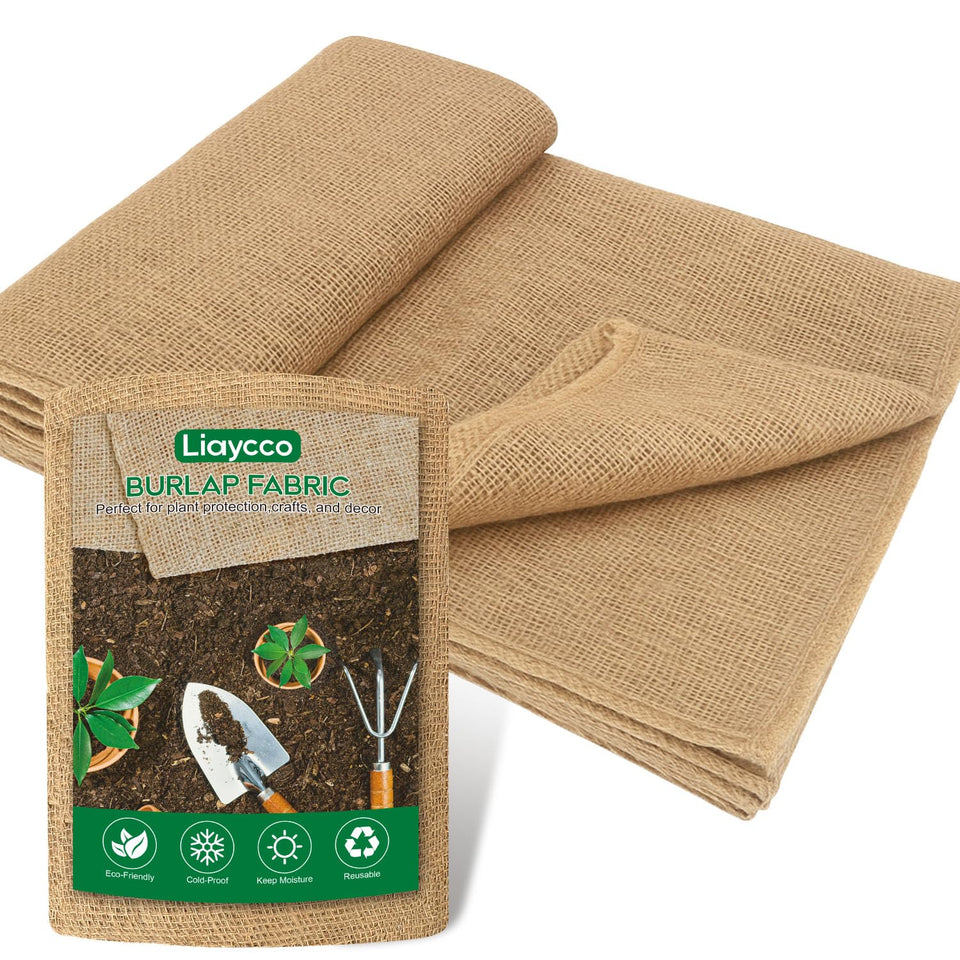Liaycco burlap roll 40x60 inches for crafts and garden projects with natural texture