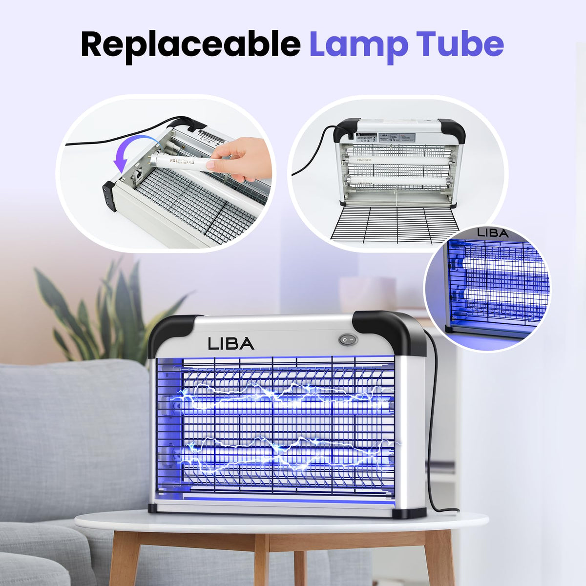 LiBa zapper with a five-foot cord for versatile placement