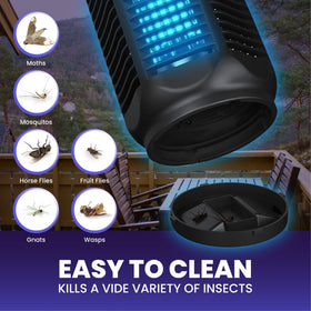 LiBa zapper for indoor safety with motorless operation and safety screen