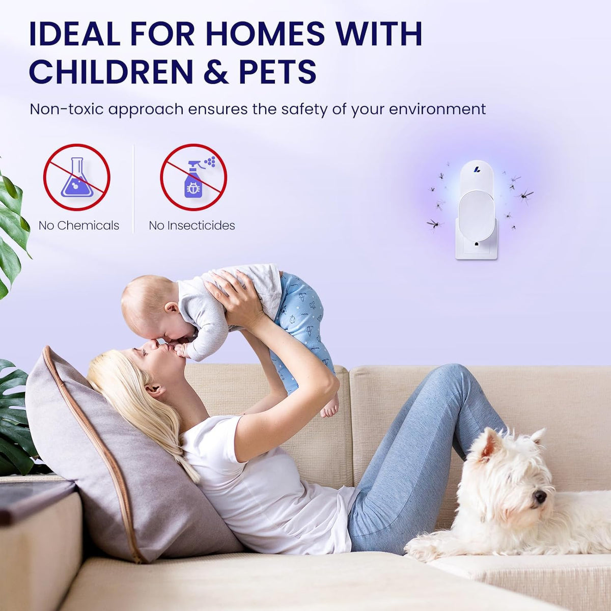 LiBa discreet white design blends with decor while catching pests