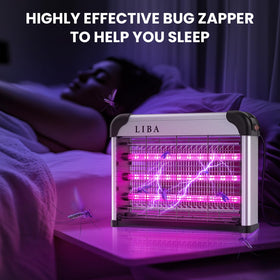 LiBa LED Indoor Bug Zapper bedroom use enables quiet night-time protection.