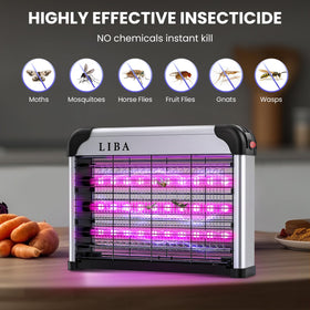LiBa LED Indoor Bug Zapper side view highlights a compact footprint for small spaces.