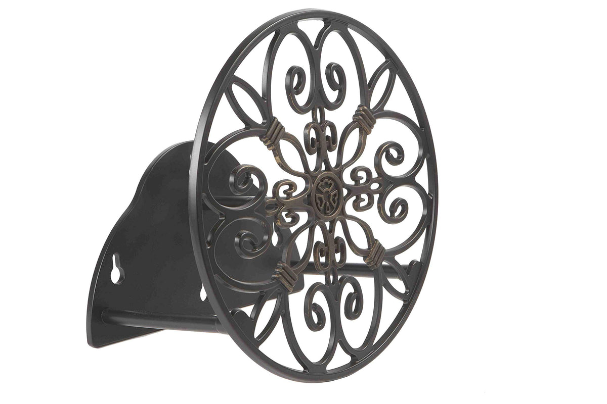 Liberty Garden 670 hose butler side view highlights wall mounting compatibility.