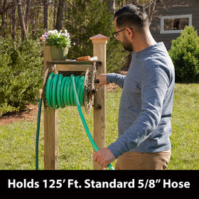 Liberty Garden 704 brass fixtures ensure smooth retracting operation.