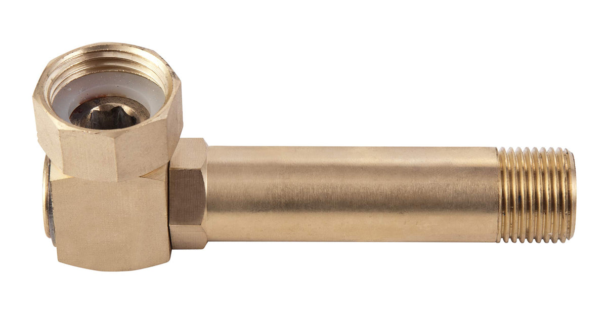 Liberty Garden brass swivel replacement front view highlighting durable brass construction for smooth reel operation.