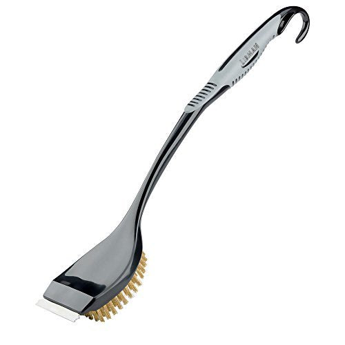 LIBMAN COMMERCIAL 529 grill brush with extra-long handle and scraper for grill grate cleaning