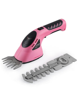 Lichamp 2-in-1 grass shear and hedge trimmer in pink, ideal for small garden edges.