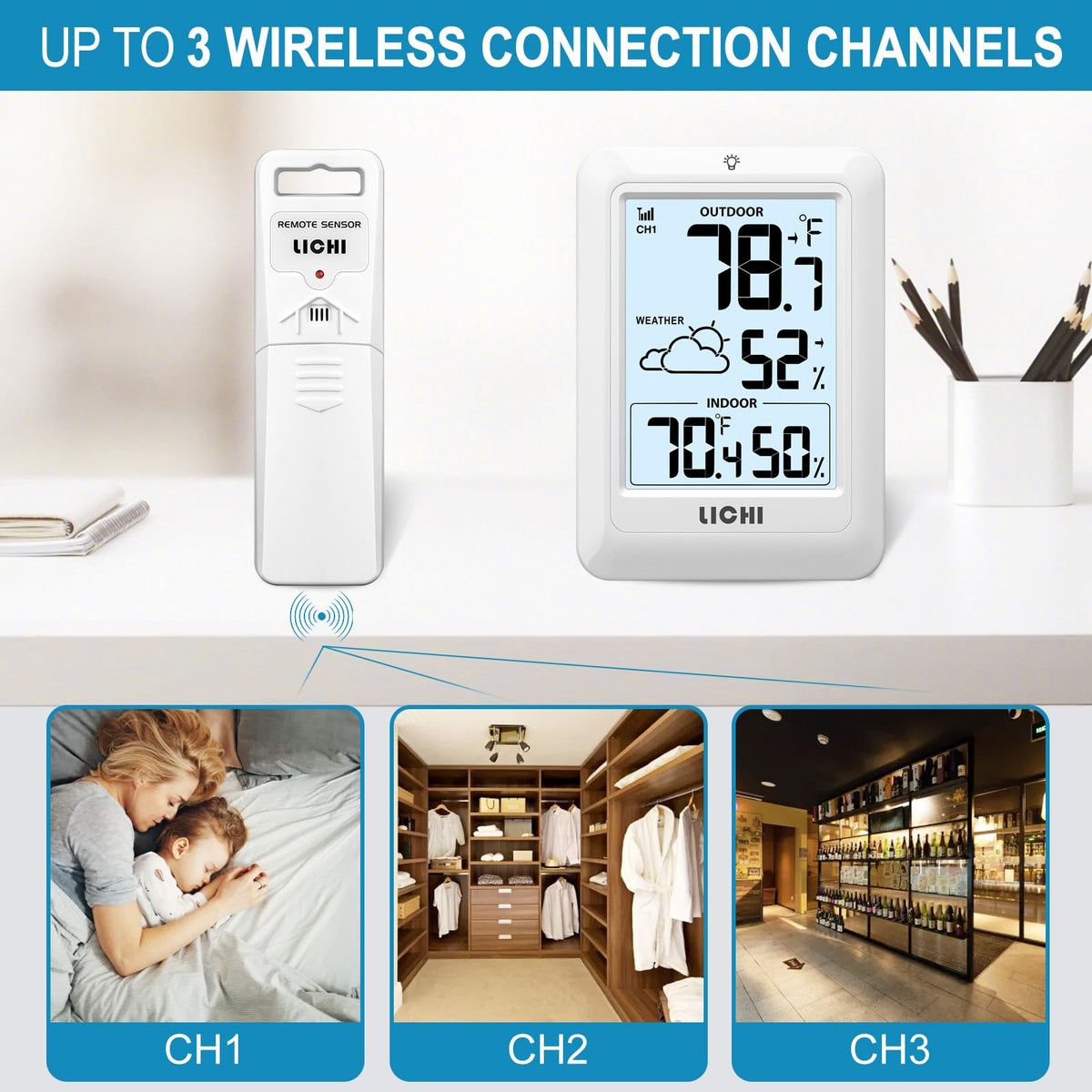 LICHI backlight button brightens data for easy reading in low light.