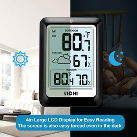 LICHI indoor-outdoor thermometer housing design offers versatile placement options