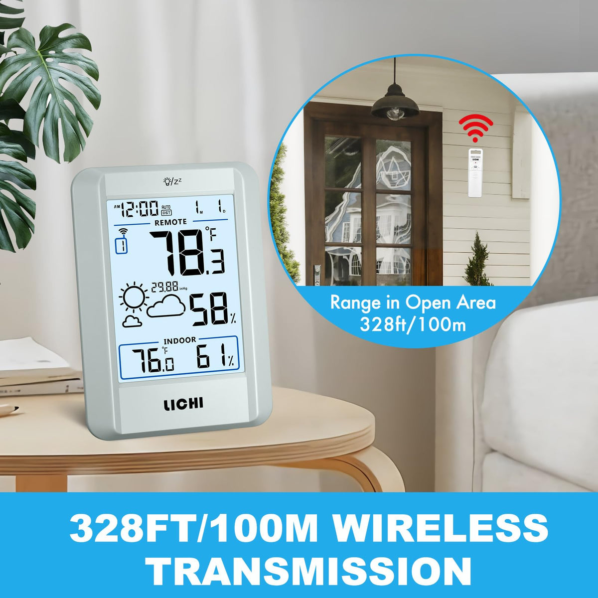 LICHI wireless setup showing simple installation with one sensor included.