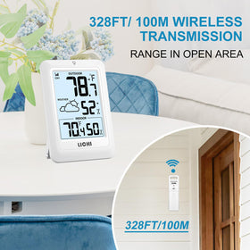LICHI wireless transmission delivers outdoor data to the indoor display up to 100 meters.