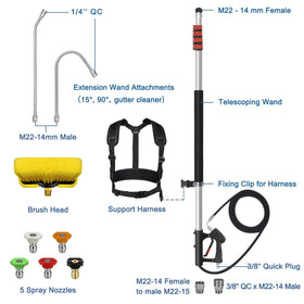 LidoDola gutter wand cleans gutters efficiently from ground level.