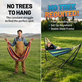 LIEVIM hammock fabric tension adjustment to customize comfort.