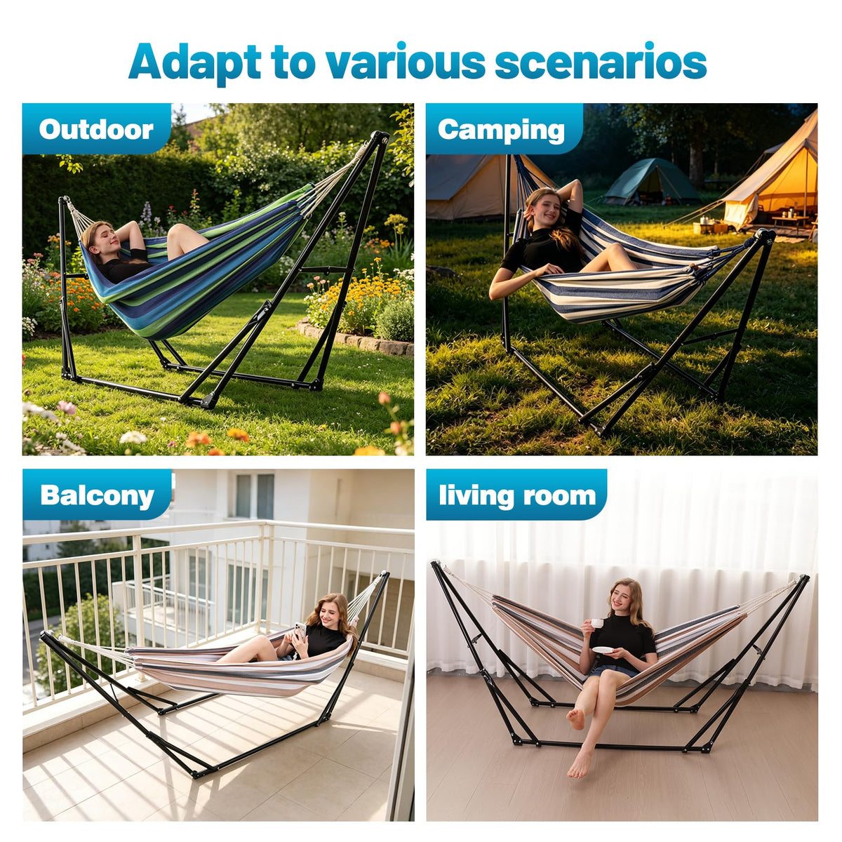 LIEVIM indoor and outdoor setup for garden, balcony, or campsite.