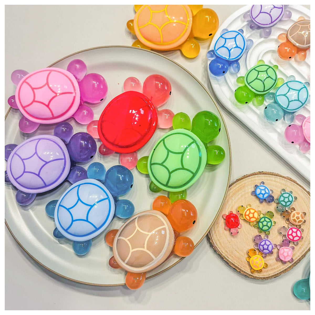 LIFCIUSO glow turtles miniature pot decor adds night ambiance to plants