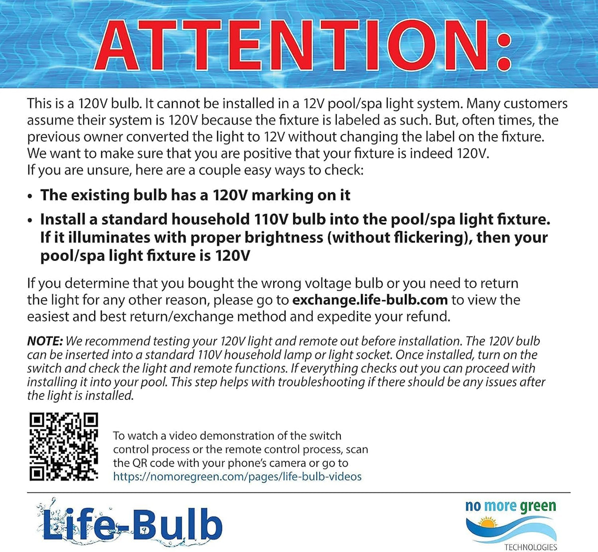 Life-Bulb 120V E26 screw-in design fits standard fixtures.