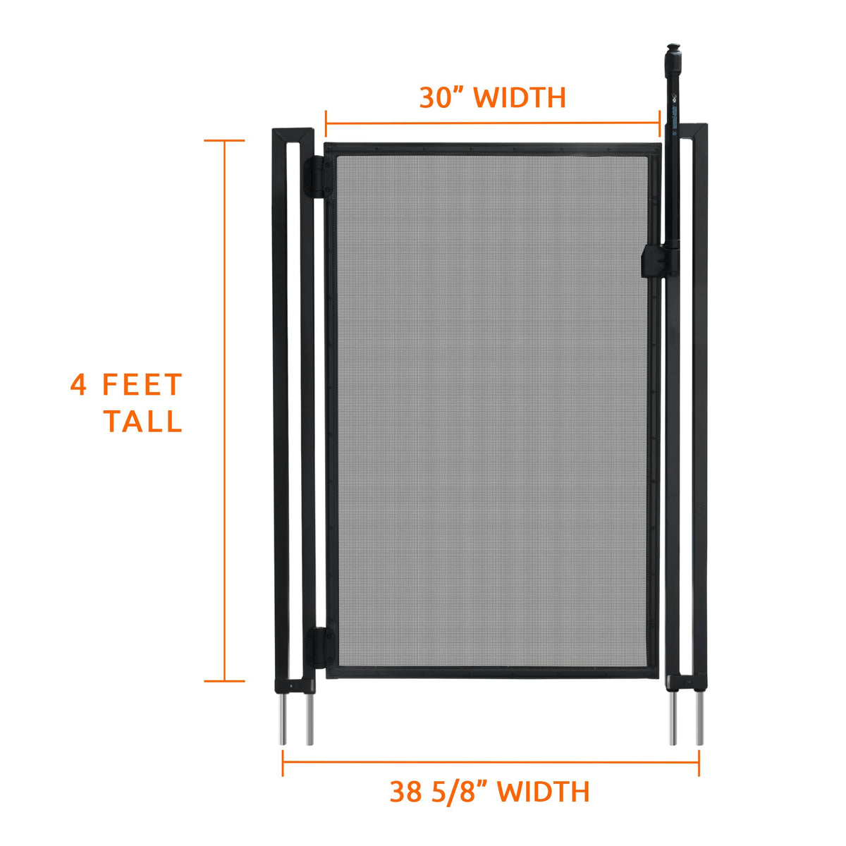4-foot-tall gate with 2-foot walk-through for easy pool entry