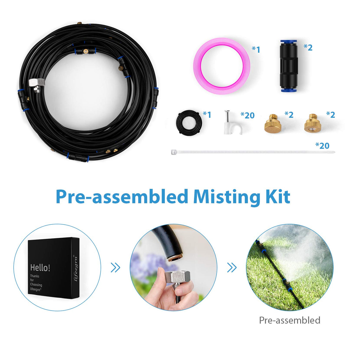 Lifeegrn greenhouse misting helps humidity balance for plants.