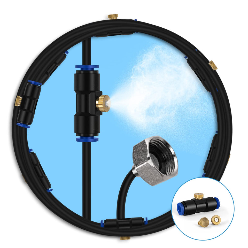 Lifeegrn misting line for patio 40ft delivers refreshing cooling mist.