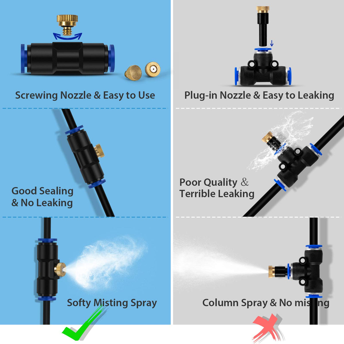 Lifeegrn brass nozzles provide smooth spray and reliable sealing.