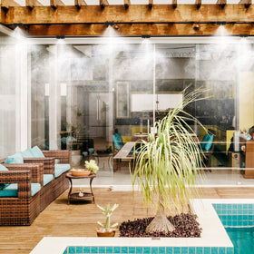 Lifeegrn water-saving mist cools efficiently with minimal water.