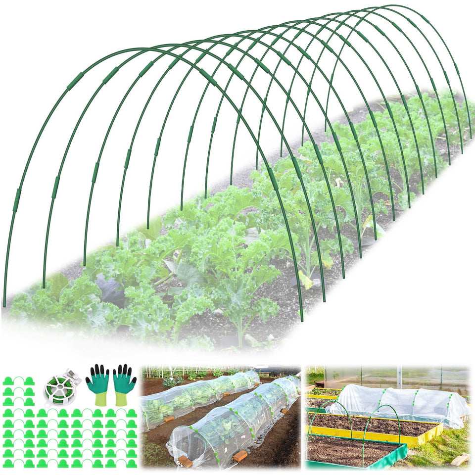 LifeisLuck 60pcs garden hoops for raised beds, assembled for quick protection setup