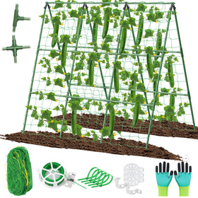 LifeisLuck cucumber trellis shows adjustable frame for diverse climbing plants