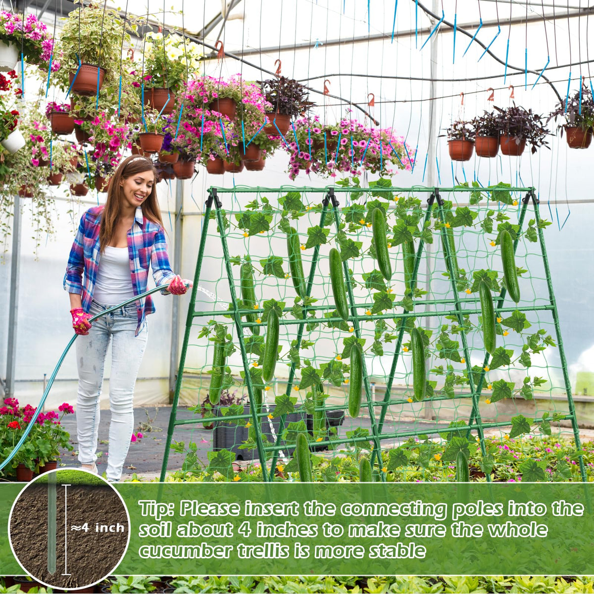 LifeisLuck cucumber trellis features durable construction for long outdoor use