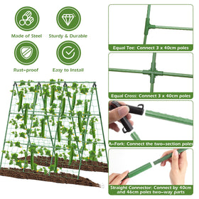 LifeisLuck cucumber trellis highlights equal tee and cross connections for stability