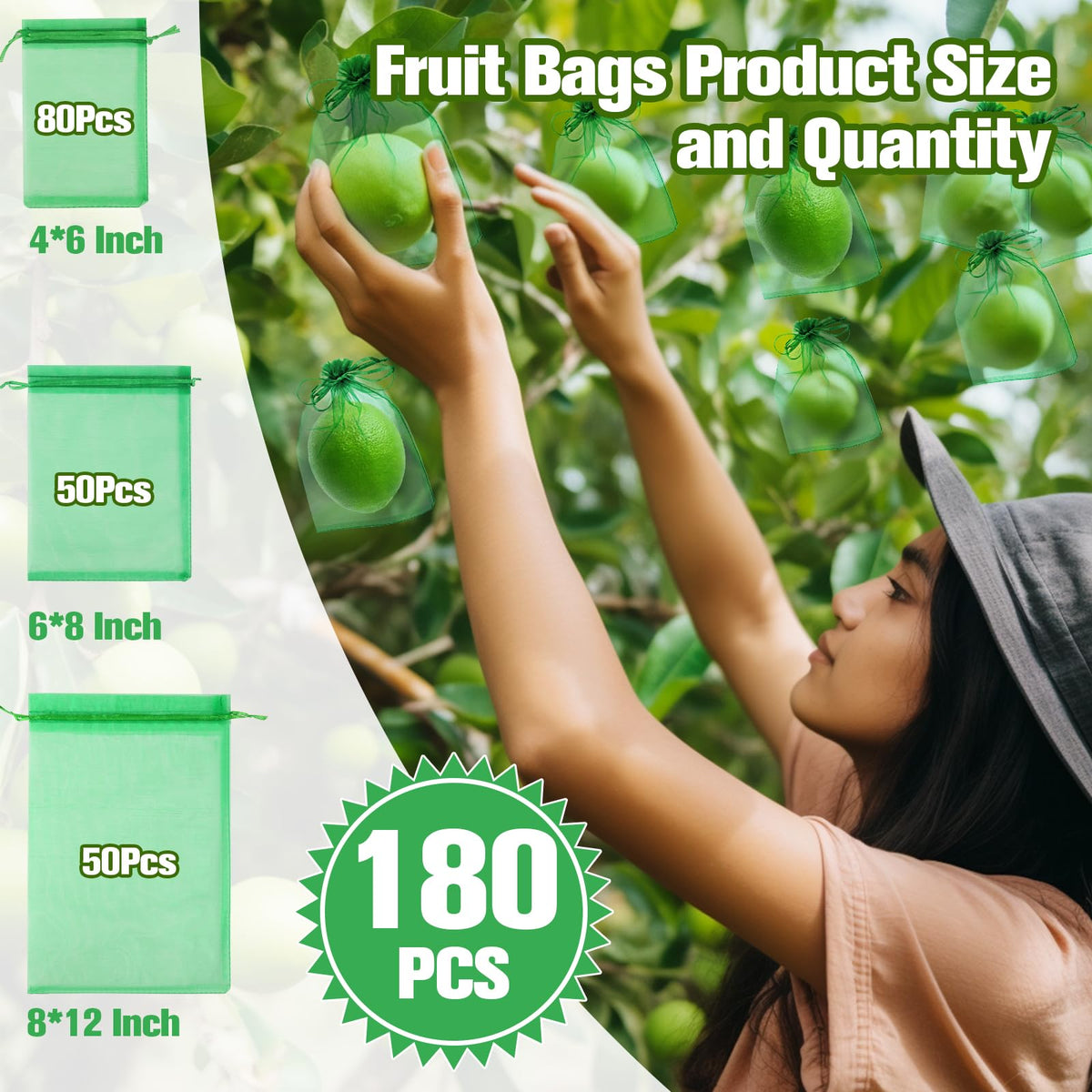 LifeisLuck 6x8 inch organza bag protecting tomatoes with breathable mesh.