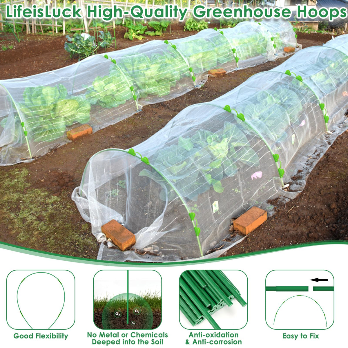 LifeisLuck 43cm hoops provide adjustable coverage for medium-width beds