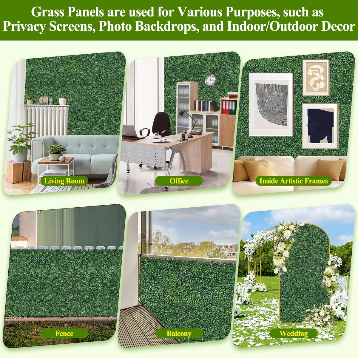 LifeisLuck indoor/outdoor green wall decor suits living rooms and patios.