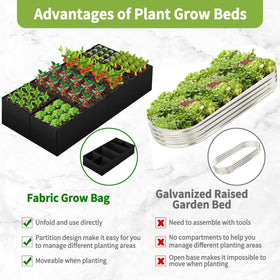 LifeisLuck four-grid planter inside, organized compartments for greens.