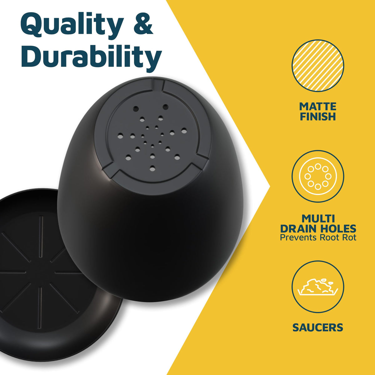 Lifemaster drainage holes feature promoting proper watering and root health