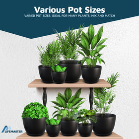 Lifemaster sturdy PP plastic pots with a durable build for long-lasting use