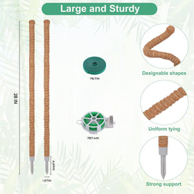LifeNest adjustable moss-pole ties protect stems while shaping growth.