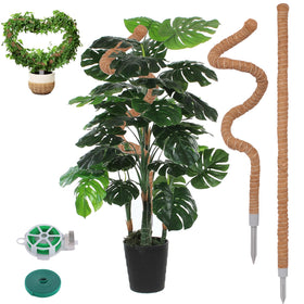 LifeNest 28in moss pole supports monstera growth with natural coconut fiber texture.