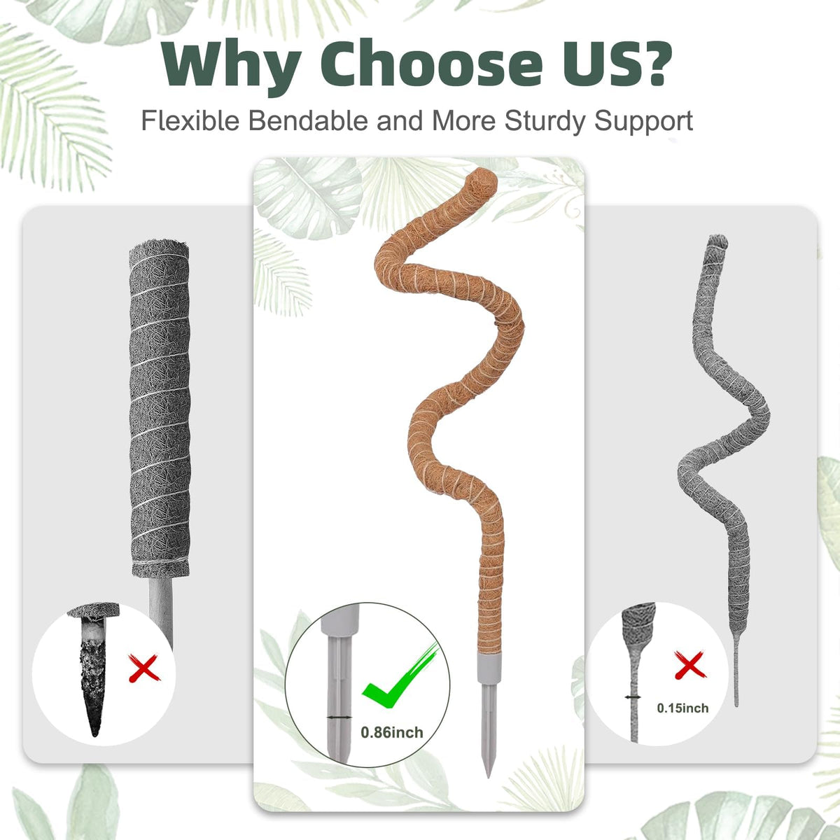 LifeNest 3-pack packaging highlights durable 50 inch poles for tall indoor plants.