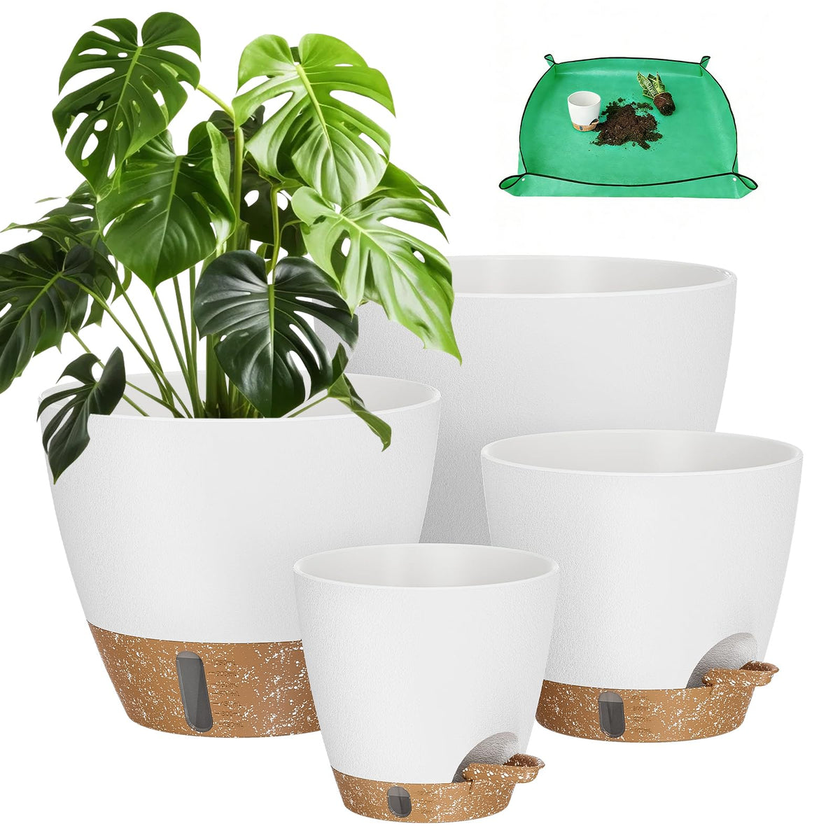 LifeNest self-watering 6-inch pot with water level indicator for easy moisture monitoring