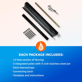 Deck sleeves and caps provide durable, tensioned installation around decks.