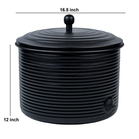 LifeSmart hose storage pot wide mouth enables easy winding and retrieval.
