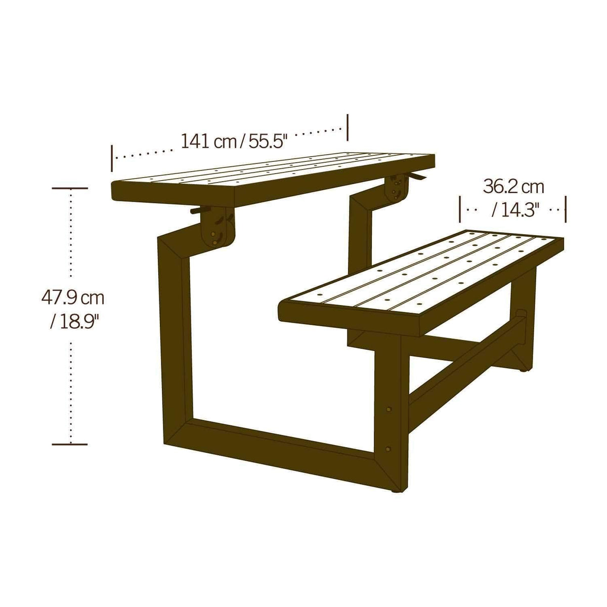 LIFETIME 60054 pair to form a full-size picnic table.