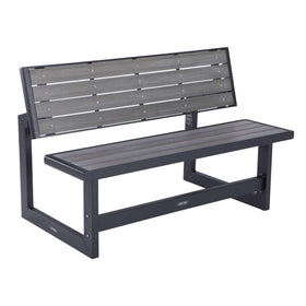 LIFETIME 60253 bench in harbor gray ready for compact outdoor seating