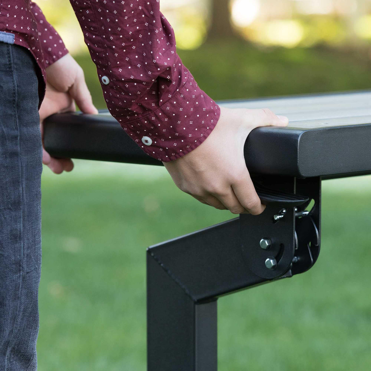 LIFETIME 60253 conversion handle demonstrates quick bench-to-table versatility