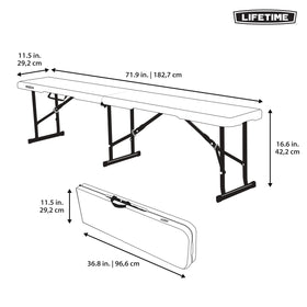 Lifetime lightweight bench enables effortless setup and relocation around venues.