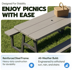 Powder-coated steel frame provides stable support for heavy use.